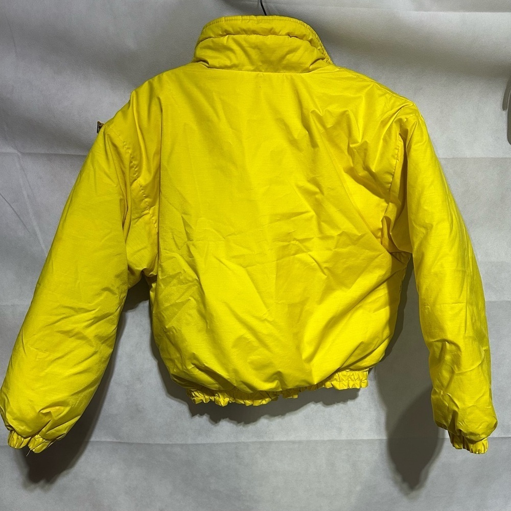 VTG Slalom Ski Jacket Women’s 8 Goose Down Filled Full Zip Yellow Colorful 80s - Picture 2 of 4